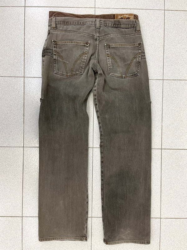 AW2003 D&G double waisted asymmetrical pockets denim