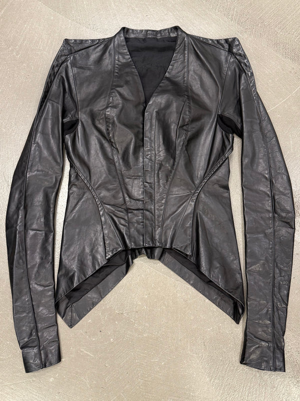 A/W2009 Rick Owens reinforced shoulders leather jacket