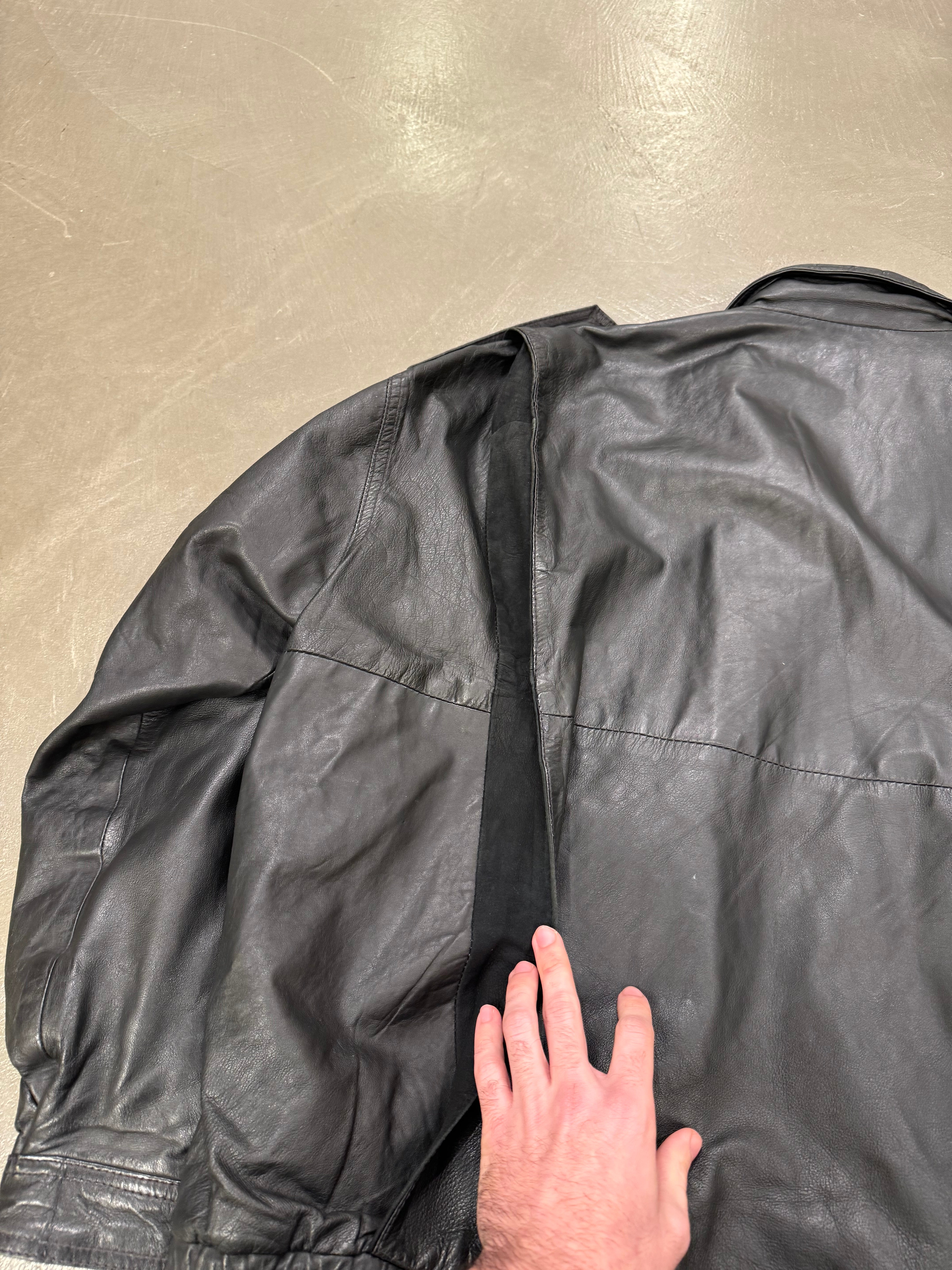 1980s Giorgio Armani oversized layered leather jacket