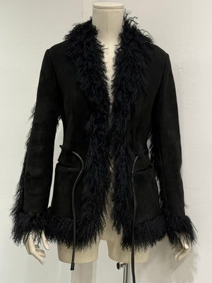 A/W1999 Gucci by Tom Ford Runway mongolian fur leather jacket
