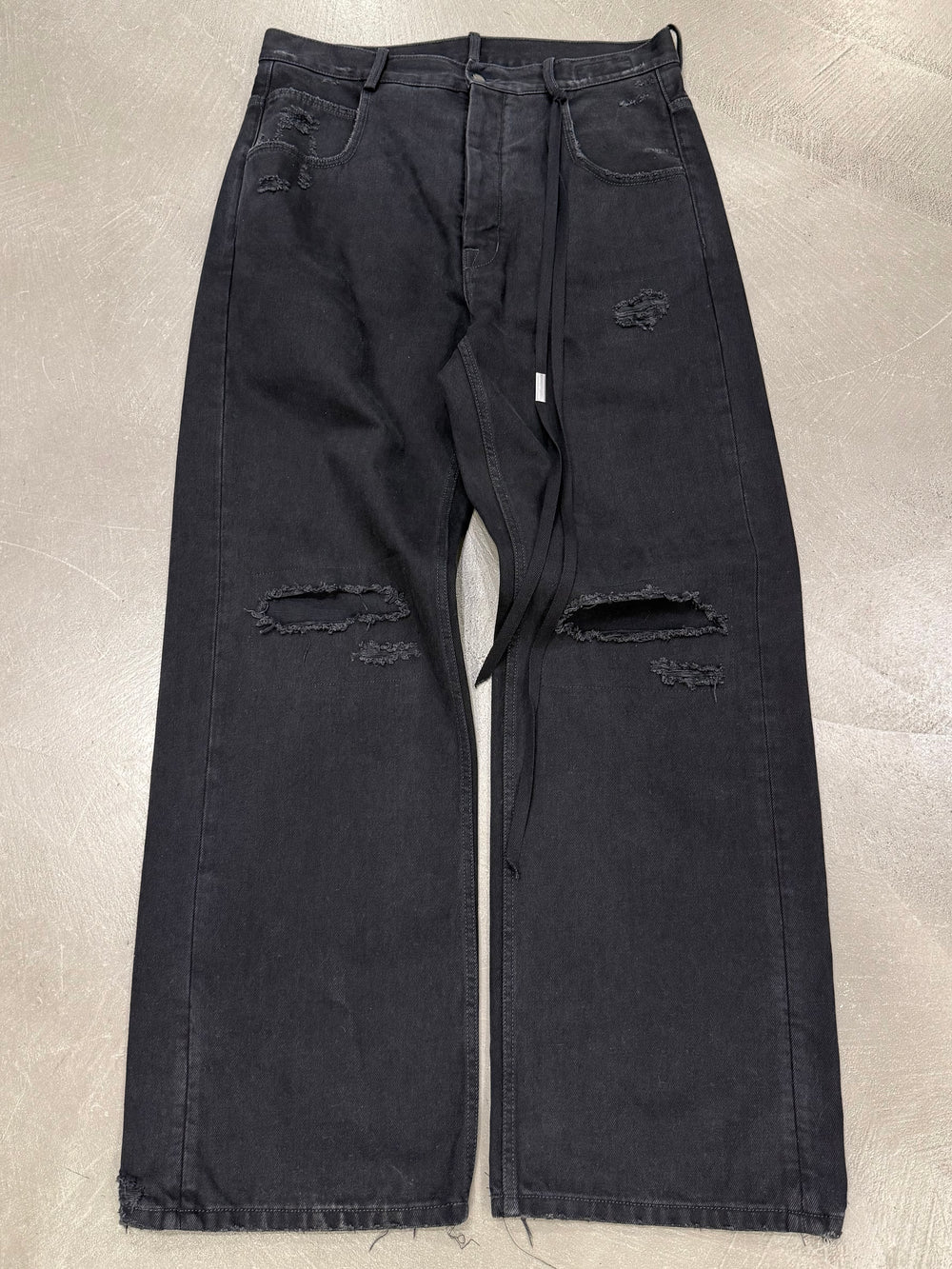 2020s Ann Demeulemeester distressed wide leg pants