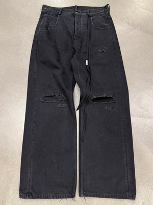 2020s Ann Demeulemeester distressed wide leg pants