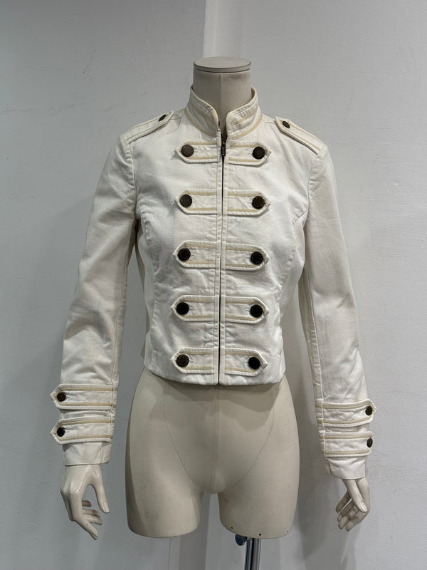 1990s Jean Paul Gaultier white military napoleon jacket