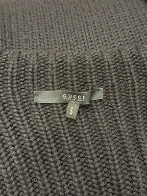 A/W2003 Gucci by Tom Ford ribbed bondage sweater with leather straps