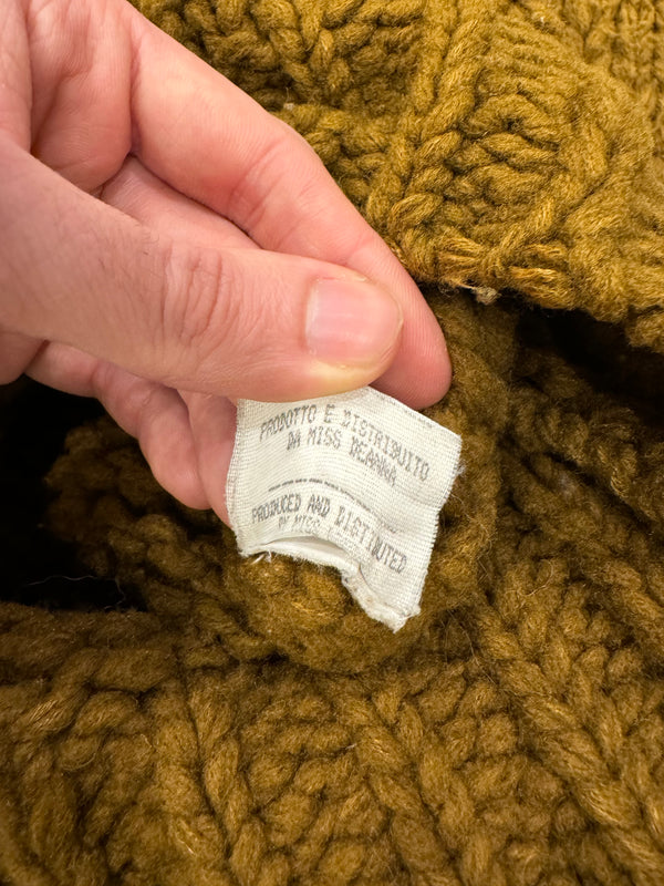 1990s Maison Margiela Miss Deanna Heavy Knit Shawl Collar Sweater