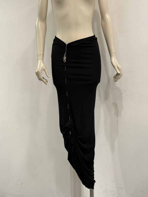 2003 Jean Paul Gaultier draped strapless mini dress & skirt with chain