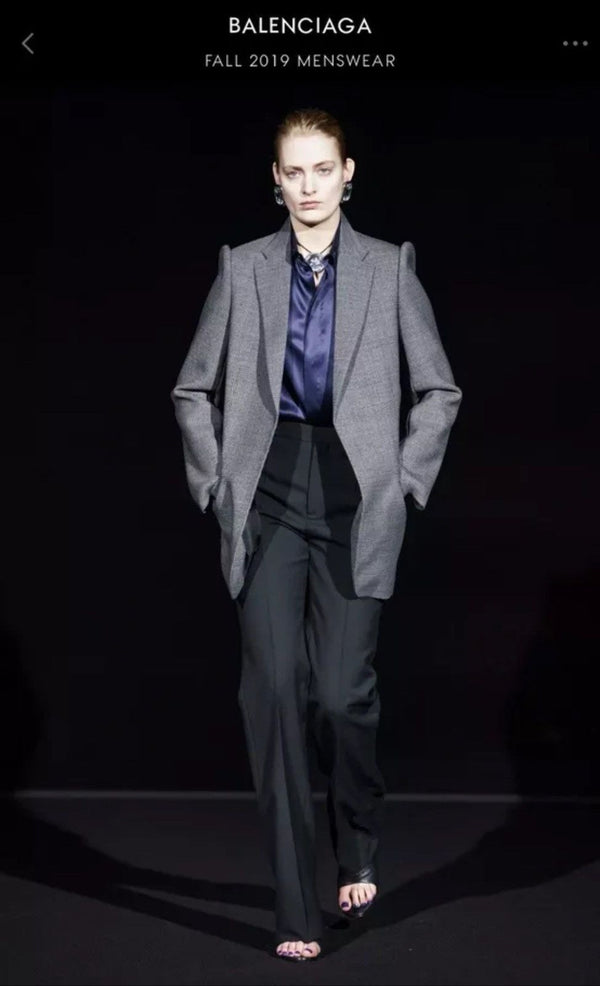 A/W2019 Balenciaga runway suspended shoulder blazer jacket