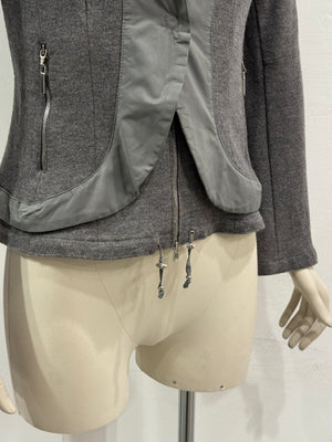 2000s Brunello Cucinelli layered wool zip blazer