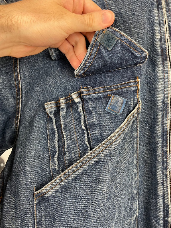 1986 Katharine Hamnett cargo bomber denim jacket