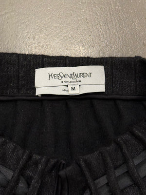 2000s Yves Saint Laurent Rive Gauche pleated gathered set top & skirt