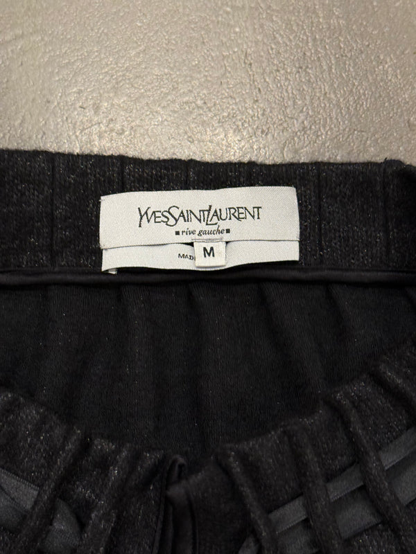 2000s Yves Saint Laurent Rive Gauche pleated gathered set top & skirt