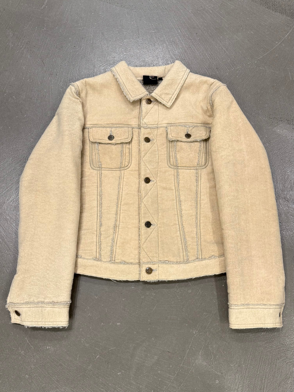 2000s Cavalli faux shearling trucker jacket