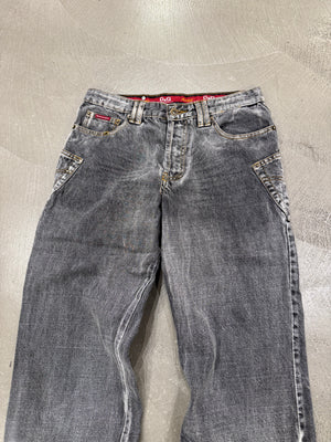 A/W2003 Dolce & Gabbana asymmetrical faded baggy jeans