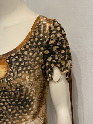 S/S2004 Roberto Cavalli feather print set