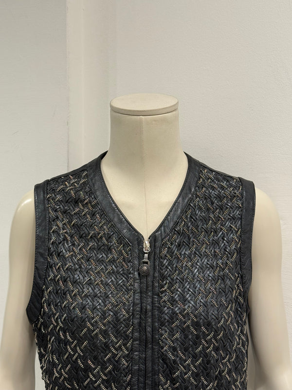 A/W1992 Gianni Versace chain-woven leather vest
