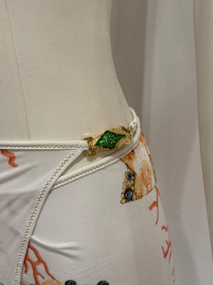 S/S2005 Roberto Cavalli sea print wrap mini skirt