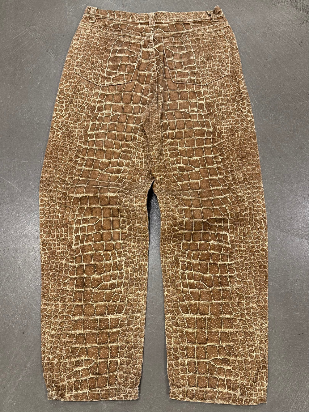 1990s Roberto Cavalli crocodile print pants