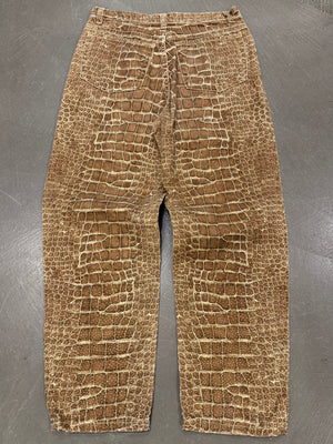 1990s Roberto Cavalli crocodile print pants
