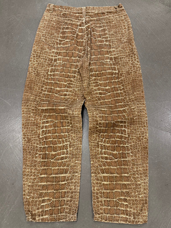 1990s Roberto Cavalli crocodile print pants