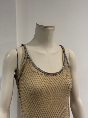 S/S2002 Dolce & Gabbana J-Lo fishnet Swarovski top set