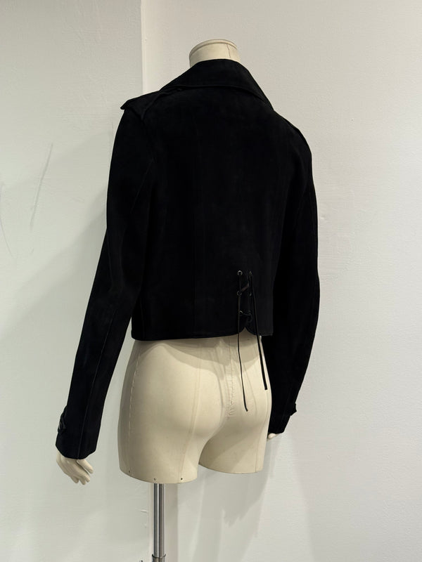 S/S2006 Maison Margiela ‘Replica’ aviator biker cropped suede jacket