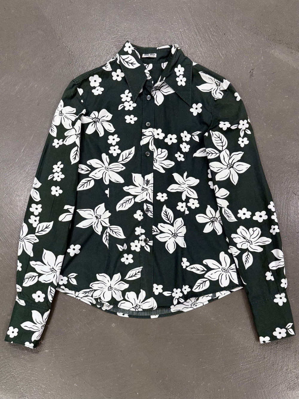 S/S2003 Miu Miu floral green shirt
