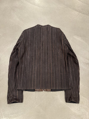 2000s Dolce & Gabbana pinstripe textured zip up jacket
