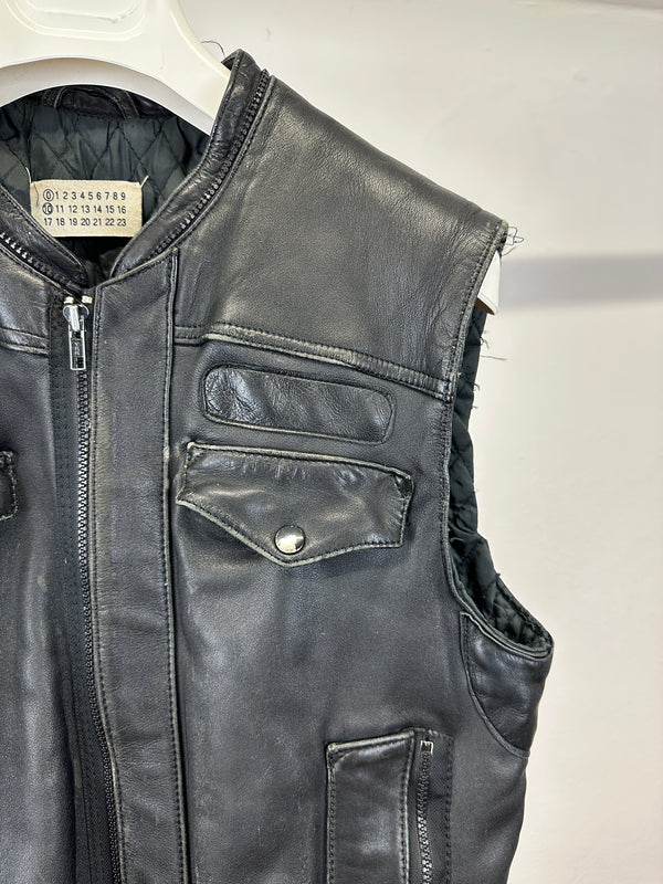 A/W 2002 Maison Margiela artisanal patchwork leather jacket