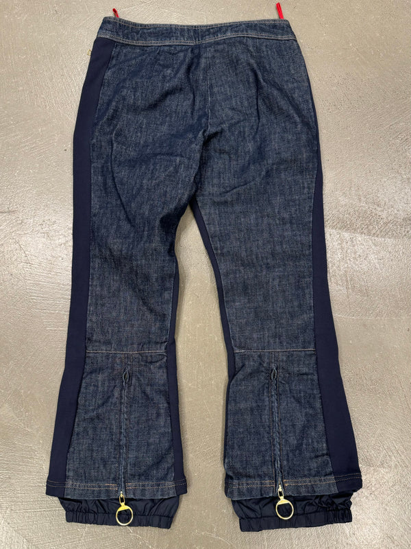 2000s Prada double layer denim/Nylon flared pants