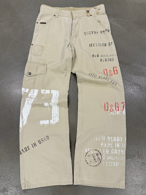 SS2005 Dolce & Gabbana “recycled garment” graffiti cargo pants