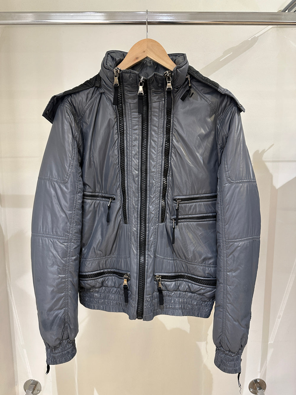 AW2010 D&G multi zipper fox fur puffer jacket