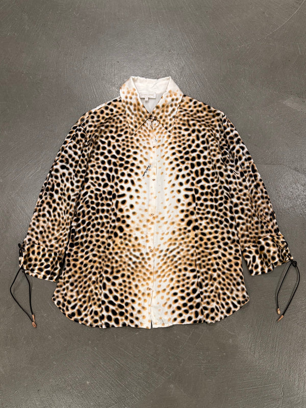 2000s Roberto Cavalli Leopard Print silk shirt