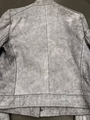 S/S2002 Ann Demeulemeester runway cracked leather napoleon military jacket