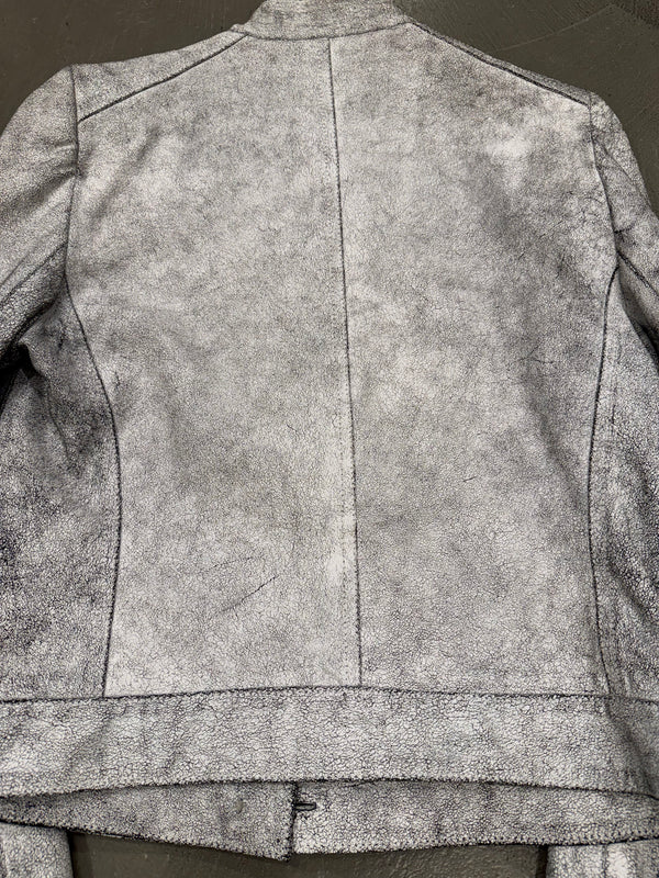 S/S2002 Ann Demeulemeester runway cracked leather napoleon military jacket