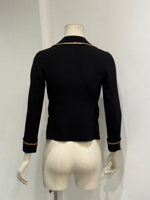 2006 Prada gold trimmed pleated jacket