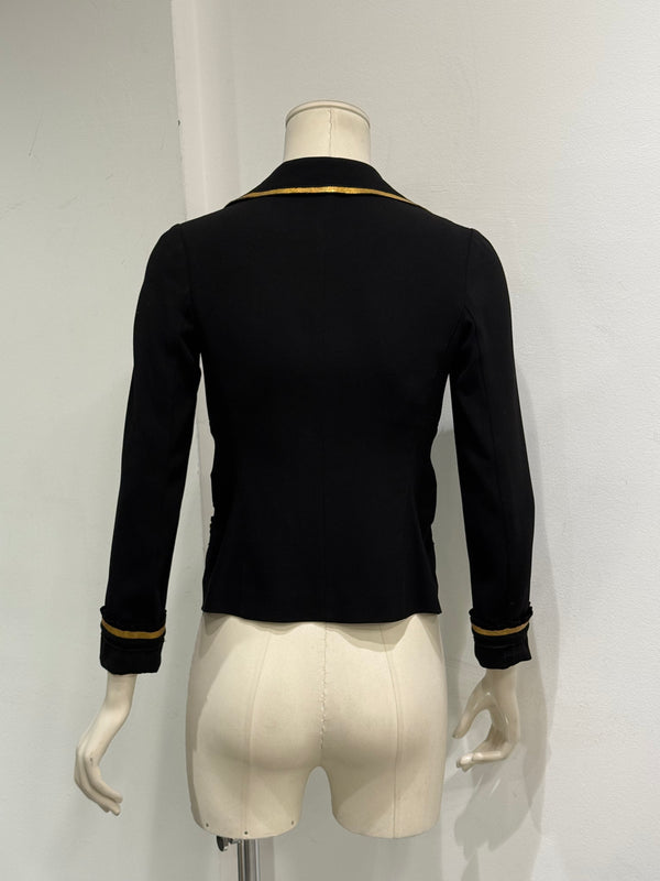 2006 Prada gold trimmed pleated jacket