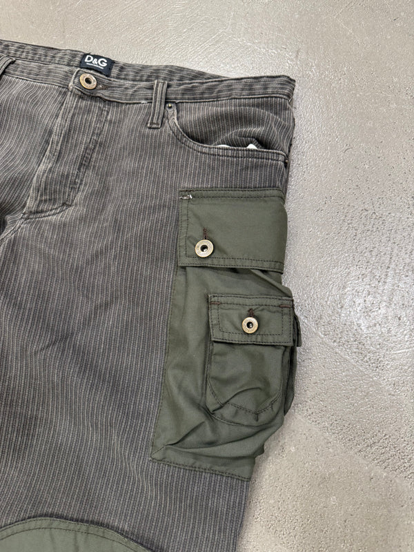 A/W2004 Dolce & Gabbana double layered hybrid combat cargo pants