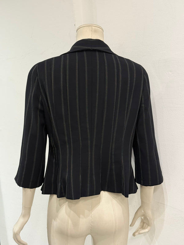 2006 Armani pinstripe peplum blazer jacket