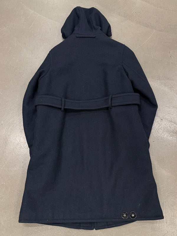 2000s Prada heavy wool pocket hooded coat