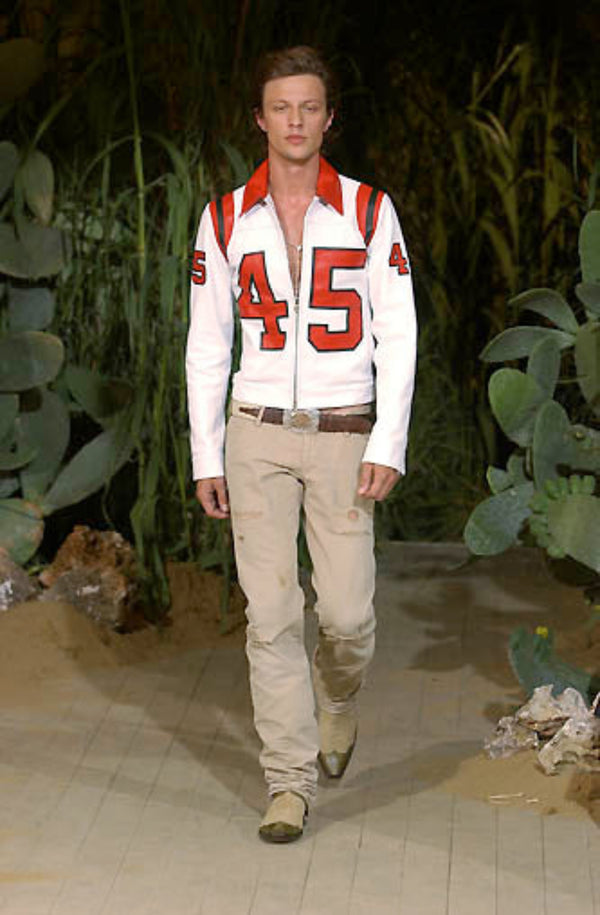 2001 Dolce & Gabbana “45” runway leather racing jacket