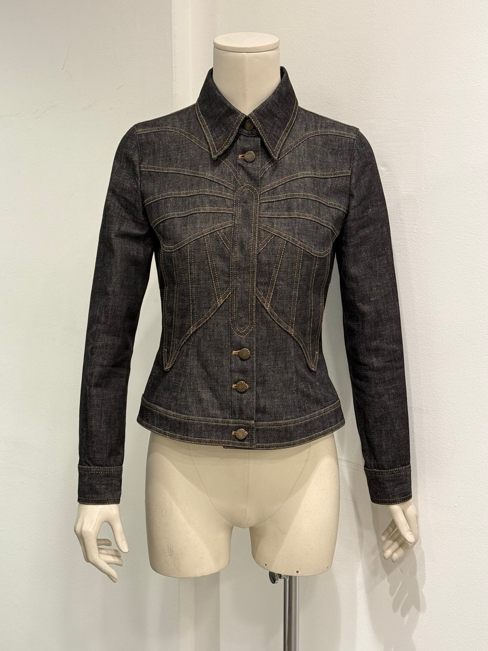 2002 Dolce & Gabbana butterfly denim jacket