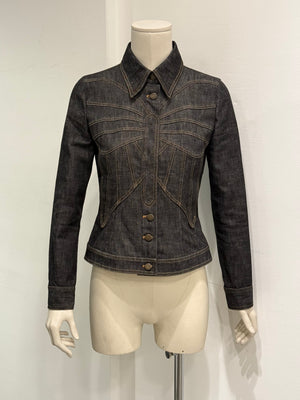 2002 Dolce & Gabbana butterfly denim jacket