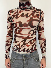 Load image into Gallery viewer, AW2001 Jean Paul Gaultier Blood Script sheer mesh top
