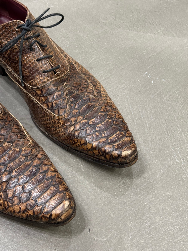 2000s Dolce & Gabbana printed leather derby shoes