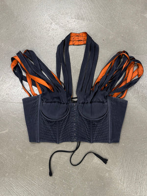 S/S1989 Jean Paul Gaultier iconic cone bra corset with shoulder straps
