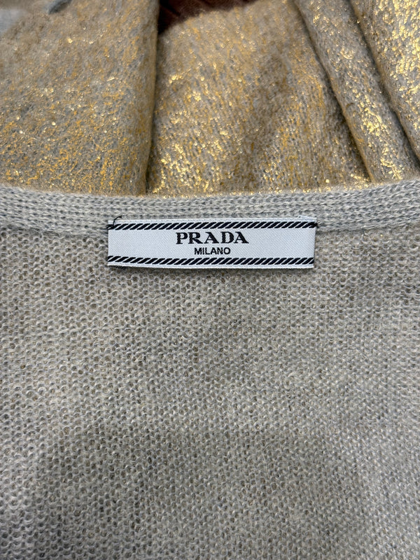 2000s Prada metallic cropped cardigan