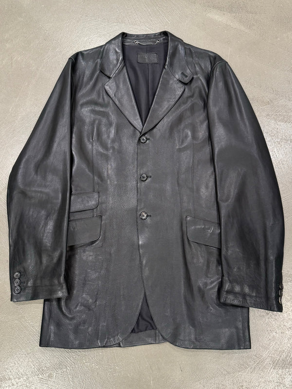 2000s Prada leather coat