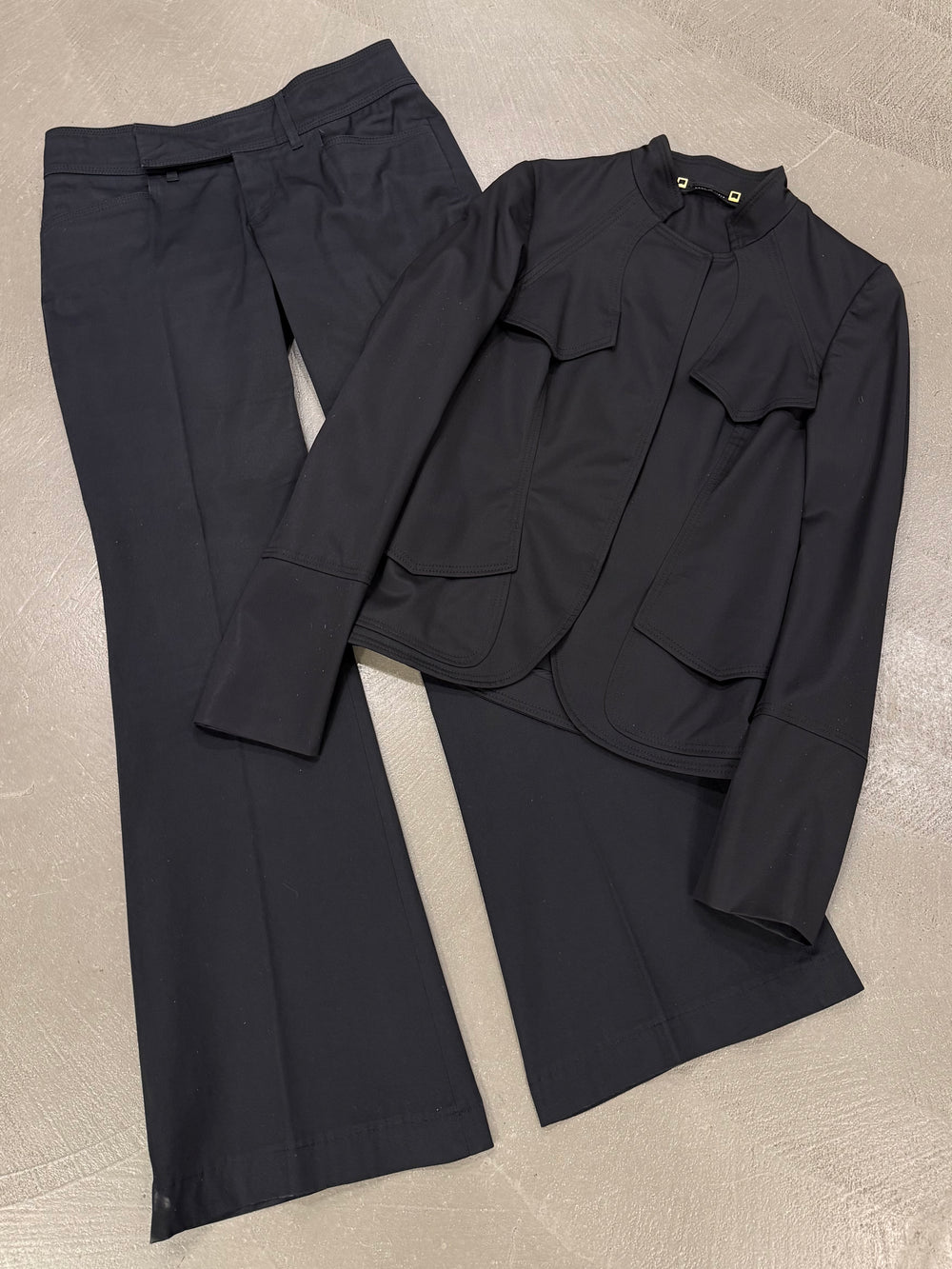 2004 Gucci by Tom Ford paneled jacket and pants set