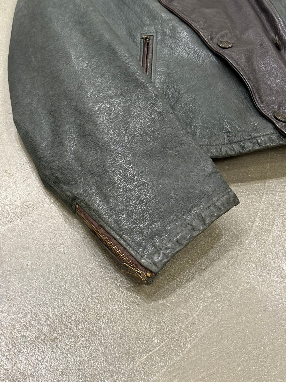 1990s Armani double breasted aviator leather jacket