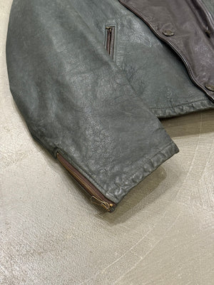 1990s Armani double breasted aviator leather jacket